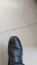 老人头男鞋春夏季商务休闲皮鞋男厚底防滑套脚中年爸爸鞋真皮镂空特大码 黑色四季单鞋款 46 实拍图