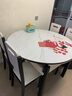 晨巢 岩板餐桌 实木餐桌椅组合现代简约可伸缩折叠吃饭桌子餐厅家具 黑白框架哑光雪山白-205木椅 1.2米一桌四椅-12MM岩板厚度 实拍图