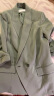 伊芙丽（eifini）西装2023夏高级感七分袖设计感气质通勤休闲醋酸西服外套女 绿色 155/80A/S 晒单实拍图
