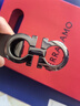 菲拉格慕（Ferragamo）腰带男士商务双面板扣皮带牛皮 3.5CM宽 圣诞礼物 送男友礼盒装 咖黑色/枪灰扣675542-689112 实拍图