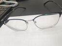 明月镜片 轻钛男士商务眼镜框防蓝光配镜近视眼镜可配度数眼镜 36030 C2银色+哑黑 实拍图