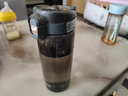 诺百纷第四代弹盖磁弹杯茶水分离泡茶杯男士女士户外便携大容量塑料水杯 深灰+大小茶仓550ml 实拍图