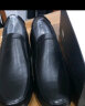 卡帝乐鳄鱼（CARTELO）一脚蹬男士软底真皮商务舒适休闲皮鞋男 6931G 黑色增高 40 实拍图