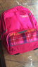 HAZZYS品牌哈吉斯童装男女童时尚格子双肩背包舒适反光学生书包 桃粉色 TU 实拍图