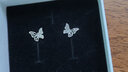 Lnieer养耳洞999足银蝴蝶耳钉女夏季2025新款潮耳环轻奢小巧耳骨钉耳饰 S999足银镂空蝴蝶耳钉 实拍图
