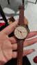 聚利时（Julius）手表女韩版时尚学生休闲大表盘日历星期石英女士手表棕色JA-1381C 实拍图