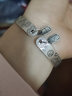 千足尹9999足银手镯女国风招财猫实心手环男女情侣吉言手镯礼物送女友 平安喜乐吉言银手镯约31克 实拍图