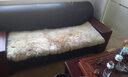 牧诺纯羊毛沙发垫真皮沙发垫子加厚长毛绒坐垫欧式皮毛一体羊毛毯 奶茶色 50*50厘米 实拍图