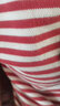 百图betu女装夏季新款T恤时尚简约百搭条纹减龄短袖T恤女2303T17 红白条 M 实拍图