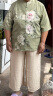 桓黎（HUANli）奶奶夏装短袖衬衫中老年人妈妈雪纺洋气老人上衣服女太太开衫 绿色套装（上衣+裤子） 4XL 建议135-145斤 晒单实拍图