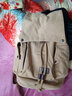 RosDial双肩包男商务休闲旅行背包帆布电脑包韩版高中初中大学生书包潮流 卡其色9134 实拍图