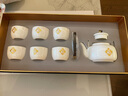 金镶玉 羊脂玉瓷茶具套装 家用整套白瓷陶瓷功夫茶具套组茶壶茶杯礼盒装 顺心提梁羊脂玉瓷套装 实拍图