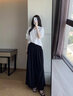 ELLE白色设计感V领衬衫女2025秋装新款宽松通勤职业装轻奢气质上衣 白色 XL 实拍图