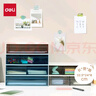得力（deli）组合抽屉收纳盒 文具杂物收纳盒储物盒 单层 白色两格 1只 PK105 实拍图