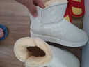 回力（Warrior）官方雪地靴女靴冬季加绒厚底棉鞋皮面防水防寒中筒棉靴子女卡其37 实拍图