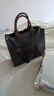 北狐复古女包真皮新款简约大气手提包职业商务包大容量托特包通勤包女 黑色 实拍图
