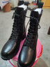 意尔康女靴厚底百搭加绒马丁靴女复古英伦风短靴 14738W黑色38 实拍图