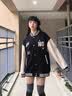 MXQP学院风棒球服外套女2025秋冬新款韩版宽松休闲卫衣百搭撞色上衣潮 黑色 M 【80-110斤】 实拍图
