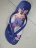 黑玛（Hotmarzz）人字拖女防滑防臭2024印花情侣款拖鞋女士夏季防滑夹脚沙滩拖鞋 0764-深蓝色 36 (235mm) 实拍图