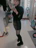 欧密坊过膝长筒靴女2025新款秋冬季厚底高跟防臭瘦瘦靴弹力包腿显瘦袜靴 黑色加绒 38 实拍图