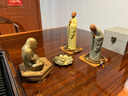 木客 创意紫砂手工人物佛像禅意摆件家居客厅工艺品装饰茶室茶空间造景 许愿+禅缘+六角底座（配佛珠一串） 实拍图