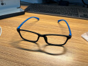 陌朋 近视眼镜框男女 tr90超轻运动防滑光学防蓝光电脑眼镜8克方镜框 休闲黑蓝 不近视/无度数平光防蓝光辐射0度 实拍图