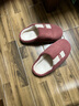 回力日式情侣棉拖鞋秋冬居家保暖加绒软弹底棉鞋HL0223樱桃红40-41码 实拍图