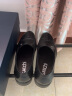 沙驰男鞋 2024年新品商务休闲鞋鸵鸟纹皮鞋套脚舒适轻便商场同款 黑色 38 实拍图