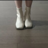 卓诗尼女靴粗跟方头短靴2023冬季新款时尚显高小个子瘦瘦靴 米白色跟高4.8CM 35 标准码 晒单实拍图