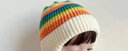 艾罗帝朗儿童帽子冬款男女童毛线帽婴儿秋冬加厚保暖帽宝宝针织防风护耳帽 彩虹针织帽-双层 建议0-28个月 实拍图