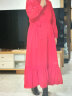 NASALIKE茶卡盐湖旅拍长裙新款仙女纯色雪纺连衣裙连帽度假沙滩裙大摆长裙 红色加长款 建议身高160以上穿 XL 120-135斤 晒单实拍图
