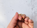 中国黄金（CHINA GOLD）黄金戒指光面钻纹硬金素圈戒指情侣对戒金戒指生日礼物女 17圈号/约1.53g 实拍图