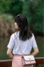 柏萨尼（PESASRIE）品牌轻奢包包女包单肩斜挎包百搭女士小方包情人节母亲节520礼物 粉白色【全国十仓/当次日达】 奢侈礼盒包装 实拍图
