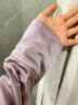 金三塔商场同款真丝睡衣女两件套100%桑蚕丝宽松情侣丝绸睡衣套装 柔紫色（重磅19姆米） M 实拍图
