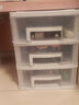 沃福友桌面收纳盒办公室书桌文件A4纸收纳柜文具放杂物储物盒学生抽屉盒 白色支架+透明抽屉 小号3层 实拍图