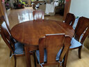 南宜实木餐桌金丝胡桃木实木餐桌可折叠现代中式家具可伸缩吃饭桌618 1.35m一桌6椅 胡桃色 实拍图