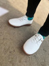 NLPN真皮牛筋底妈妈鞋软底软面防滑小皮鞋一脚蹬豆豆单鞋老北京布鞋女 白色 35 实拍图
