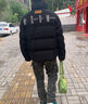 MEDM【侯明昊/王鹤棣同款】国潮牌字母刺绣立领羽绒服男冬季休闲外套 黑色粉字（现货） XL 实拍图