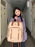 新潮代双肩包女士帆布休闲日韩大容量简约背包复古学院风情侣学生书包男 卡其色 实拍图