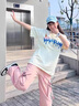 翊尚美休闲裤工装裤女2025夏季新款小个子复古美式显瘦高腰阔腿裤子女 粉色【升级飘带小个款】 L 【适合111-125斤】 实拍图