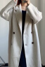 太平鸟大师系列阿尔巴卡羊驼毛双面呢大衣女优雅茧型冬装新款 米白 XS 晒单实拍图