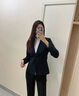 Gesaiya品牌小西装女2022年春秋冬季长袖职业装套装正式商务正装面试上班教师工作服 黑色西装外套 2XL（120-130斤） 实拍图