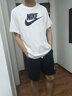 耐克（NIKE） 男装运动夏季新款运动服时尚LOGOT恤休闲半袖宽松短袖短裤套装 单件/白T恤 2XL 实拍图
