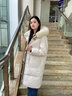 XAQ羽绒服女长款2023秋冬时尚洋气90白鸭绒加厚保暖狐狸大毛领外套女 冰川白 S（80-110斤） 实拍图