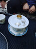 忘艺（WANGYI） 黑陶功夫茶具套装整套茶盘套装乌金石茶盘陶瓷茶杯茶壶泡茶台 枯山水乌金石茶盘+祥鹤观海 实拍图