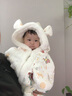 夏娃贝比（evebaby）婴儿披风斗篷冬季保暖外出宝宝儿童秋冬加绒外套衣婴幼儿防风披肩 圣诞欢迎会 三层夹棉 加厚款（可伸手） 实拍图