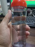 希诺（HEENOOR）塑料杯带盖创意便携水杯可爱学生户外运动透明杯子随手杯 橙色 220ml 实拍图