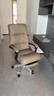 英斯迪尔（INSDEA）家用舒适久坐电脑椅子靠背可躺商务老板椅书房轻奢办公室沙发座椅 卡其+脚踏【A款-靠背二条线】 钢制脚 实拍图