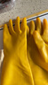 巧姨橡胶手套劳保工作耐磨耐用胶皮防水洗衣服洗碗女厨房家用 黄色加厚10双装 S(小码) 实拍图