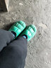 华美健步防水踩屎感按摩居家情侣棉拖鞋轻简保暖舒适秋冬季室内加绒软底棉鞋女款HM2381A绿色36-37码 实拍图